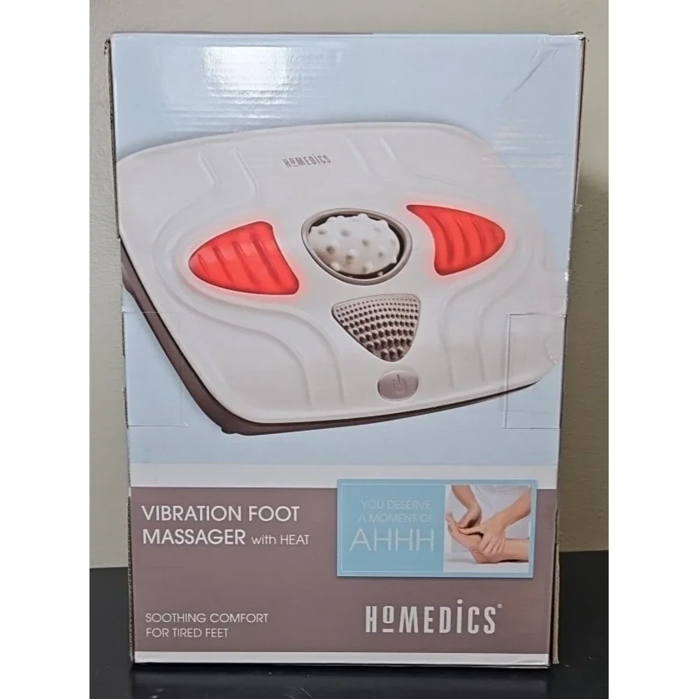 HoMEDICS *NEW* Vibration Foot Massager with Heat UNOPENED FMV-400H-2‎ White NIB